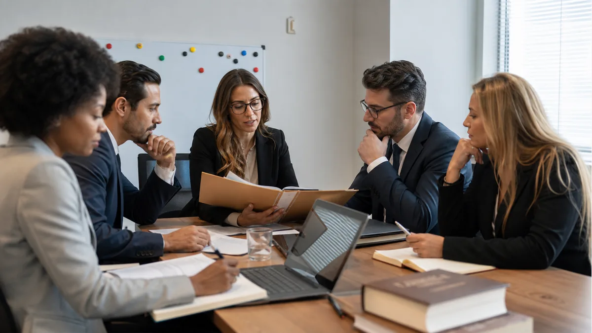 CRM jurídico com quadro de funil no escritório
